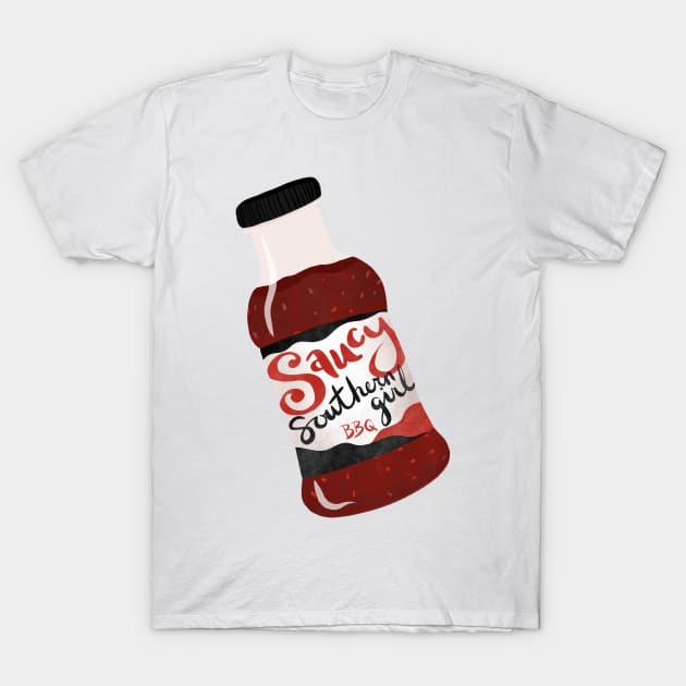 Saucy Southern Girl on white T-Shirt by ktomotiondesign